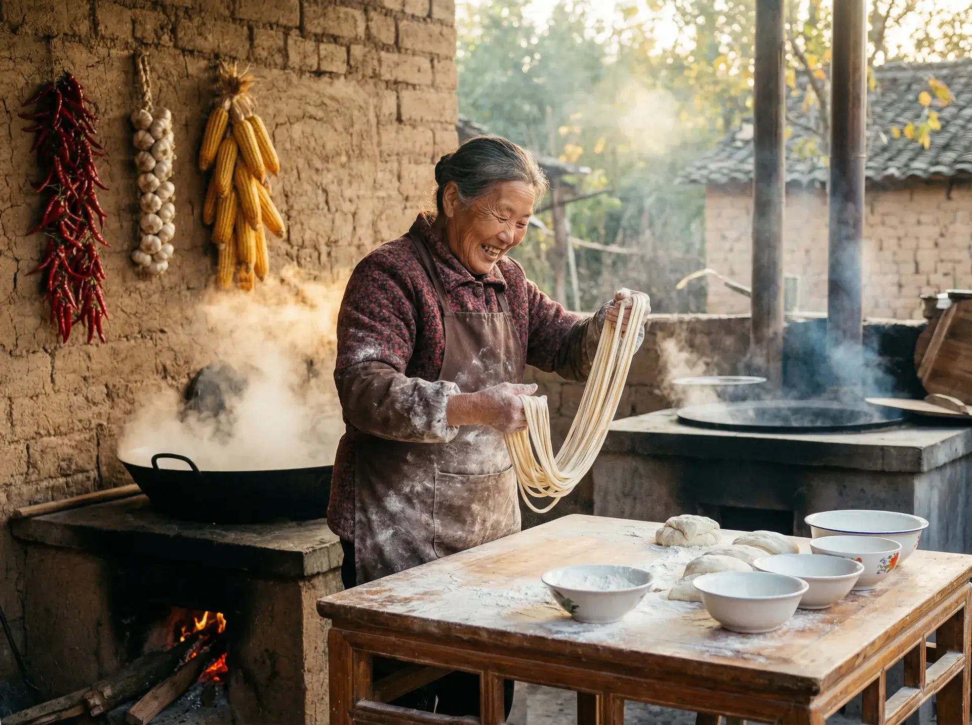 农家大嫂手擀面 - 打开腿我想尝尝你的味道 乡村美食